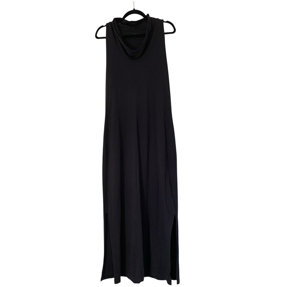 Horny Toad Go Lightly Maxi Dress‎ Women L Black Cowl Neck Racerback Lagen Gorp